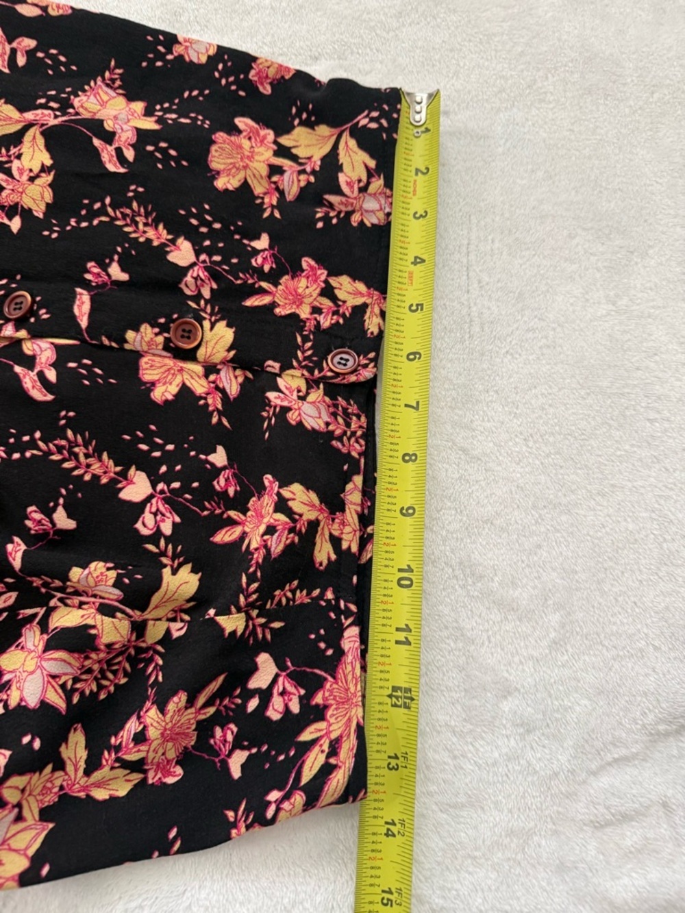 Free People Retro Love Floral Midi Skirt Button Front Slit Boho Size 6 - Picture 7 of 8